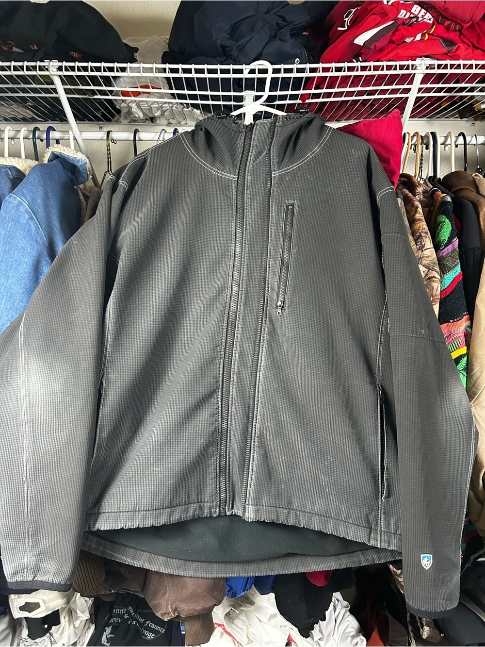Kuhl Men's Black Hooded Performance Softshell Jacket